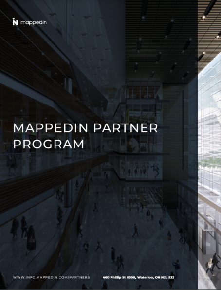 The cover of the Mappedin Partner Program PDF that reads "Mappedin Partner Program"