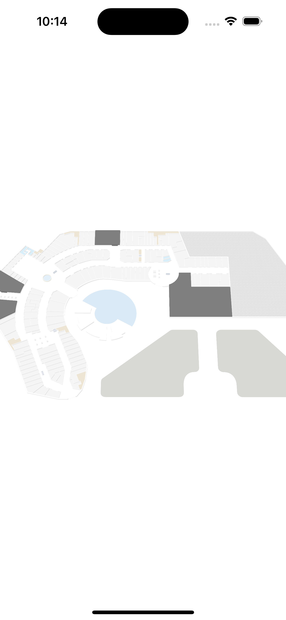 An indoor map shown in an iOS emulator.