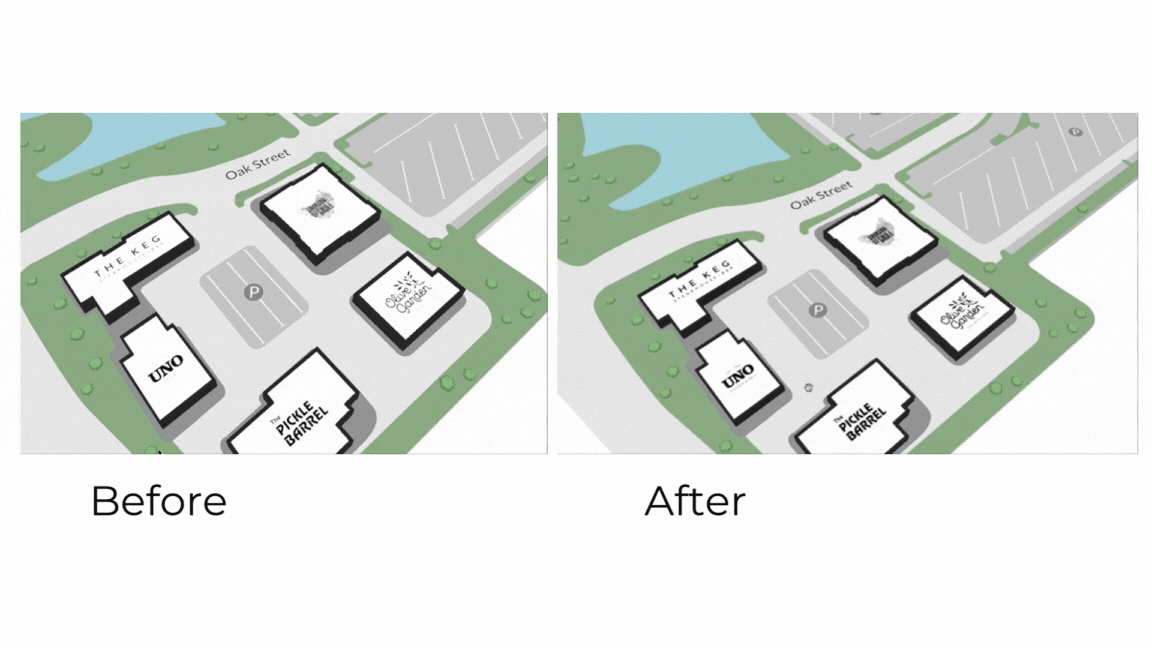 Diagram showcasing the improvements to flat labels and logos