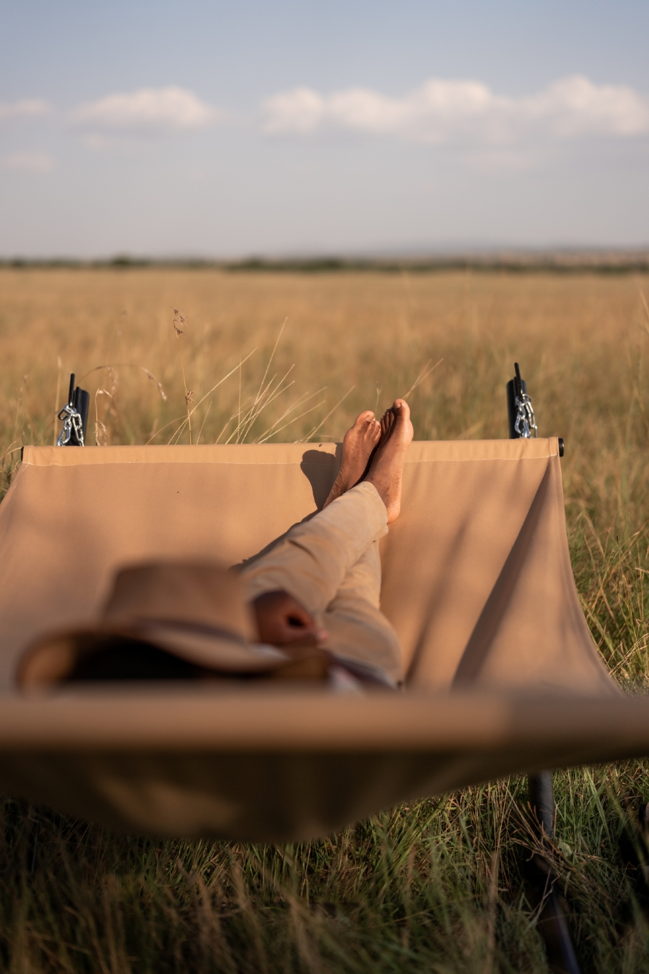 Sleeping in a hammock at Singita Explore
