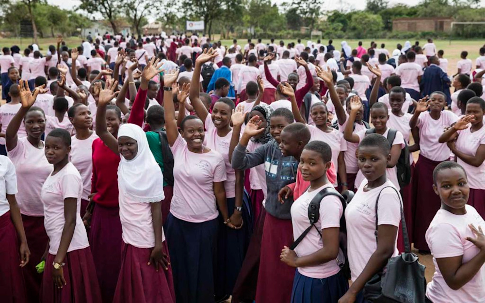 High school girls from the neighbouring village joined the participants for a 3km "fun run" and inspiring career fair the day before the multi-stage run began.