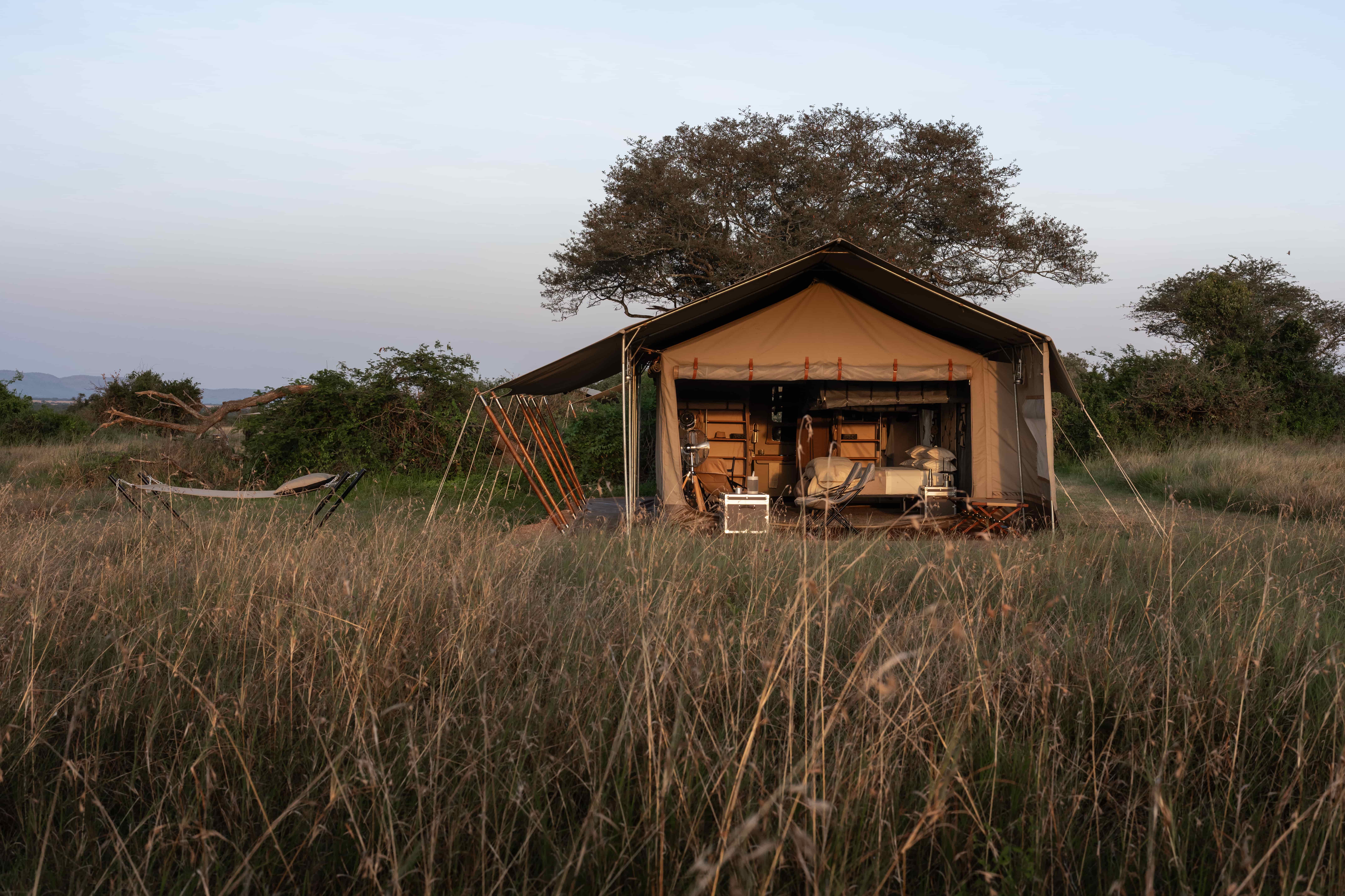 Tent open to the plains