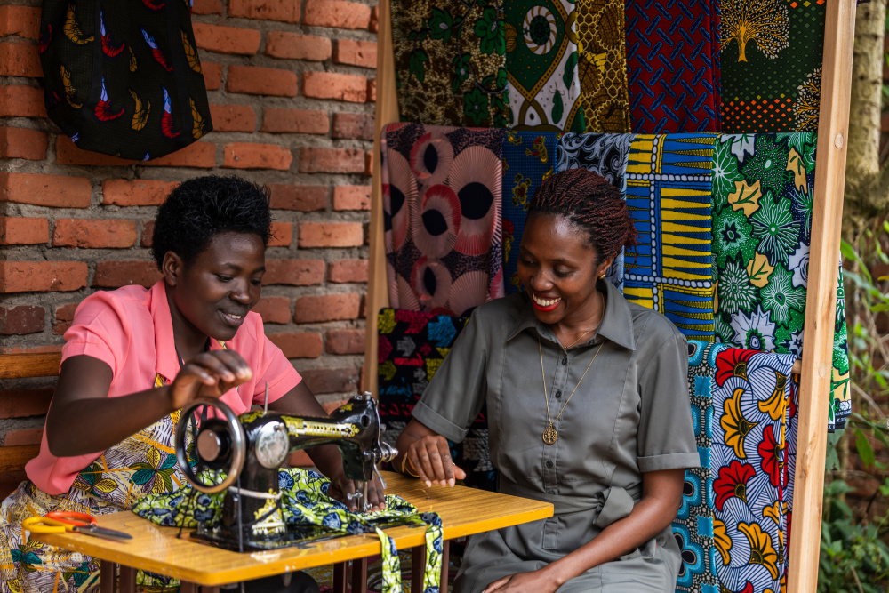 Working with kitenge fabrics as a tribute to her upbringing and culture, Ruth finds focus and purpose in her work