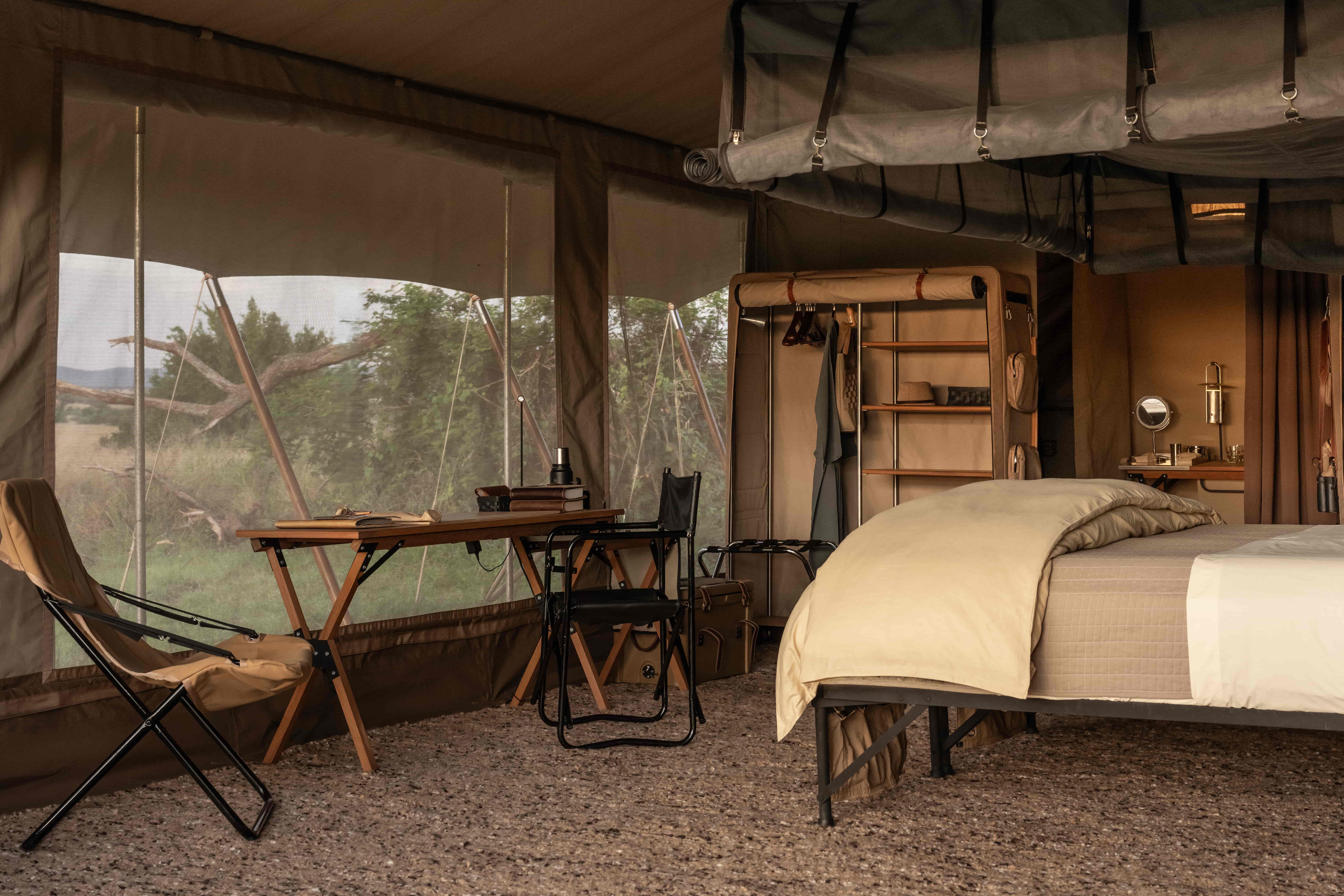 Canvas tent bedroom