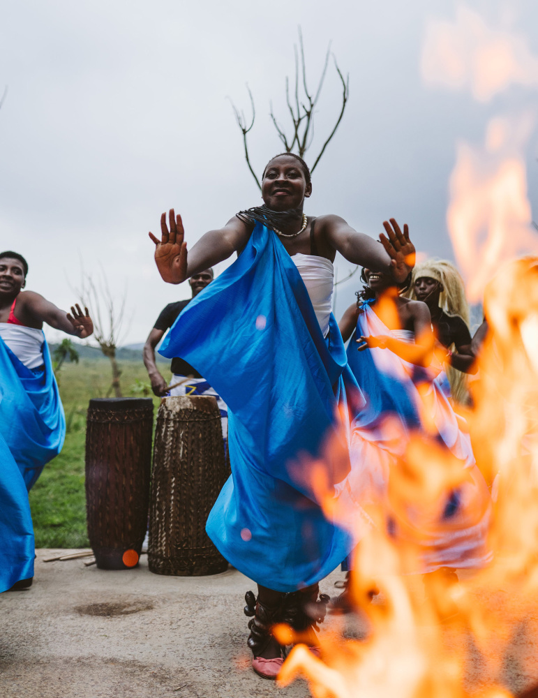 Traditional dancers at Singita Volcanoes National Park