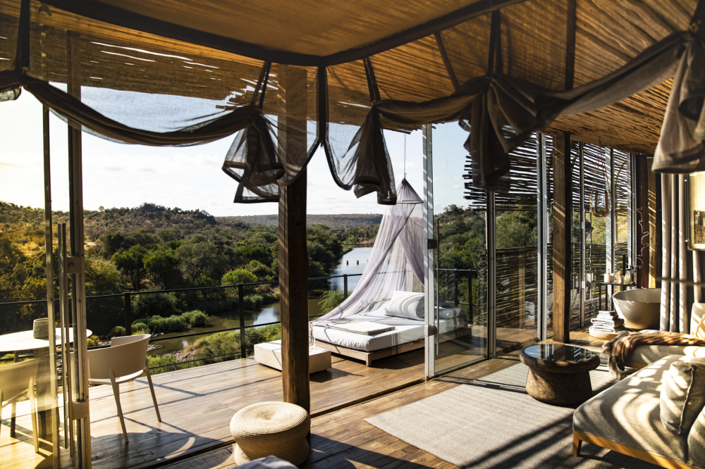Singita Lebombo's airy suites suspended with a bird's-eye view of the bush were inspired by their surroundings 