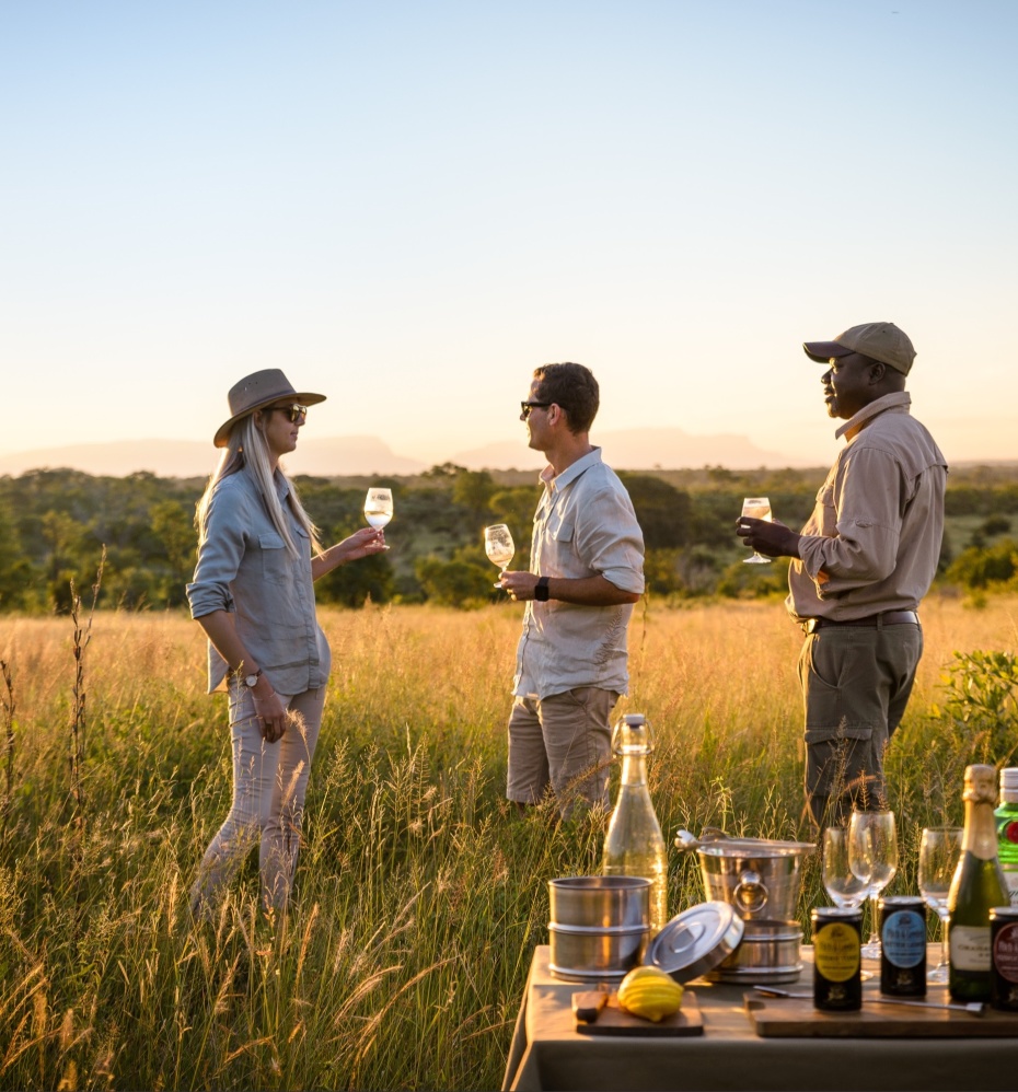 Sundowners on Safari in Africa