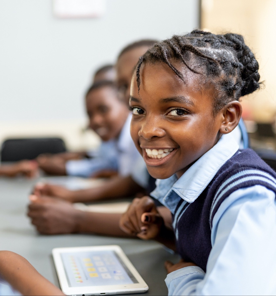 Schoolgirl sitting in class