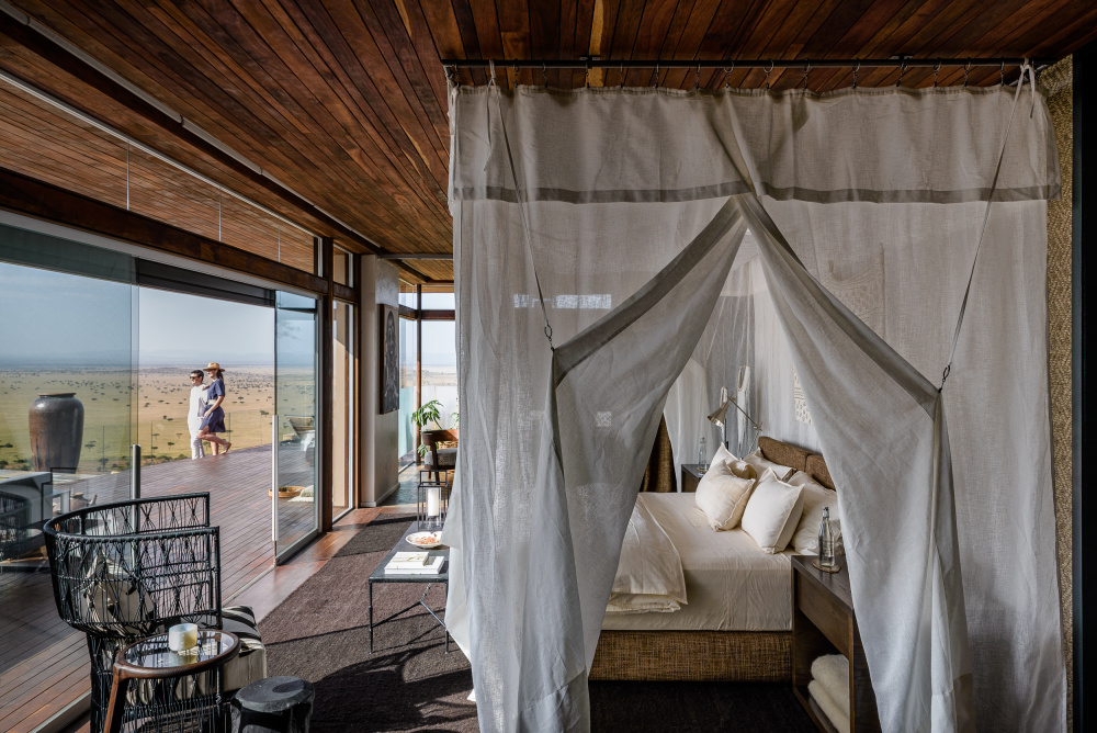 Hillside Suite at Singita Sasakwa Lodge is a spacious and totally private space overlooking the plains, perfect for couples looking for complete seclusion