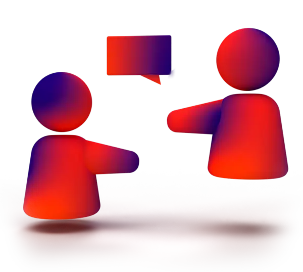 Image of person chatting together