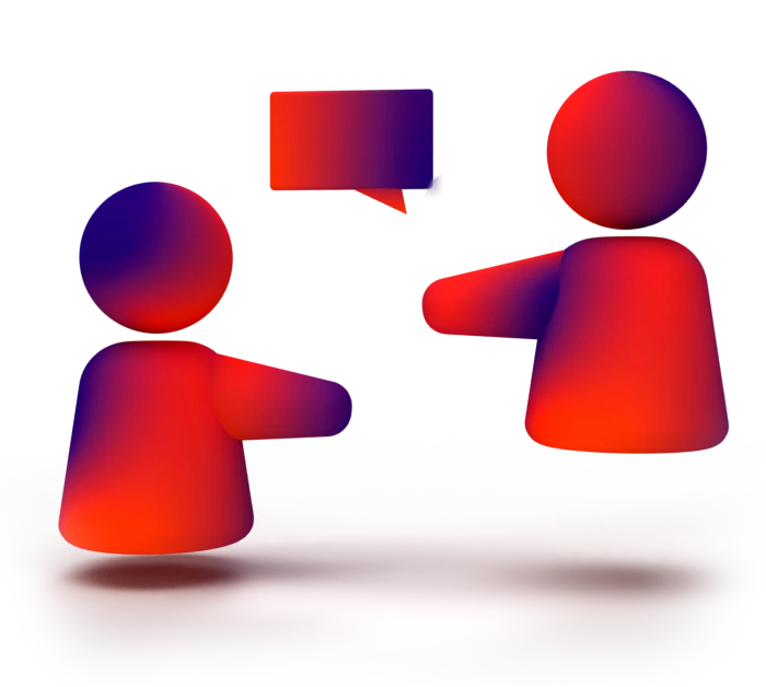 Image of person chatting together