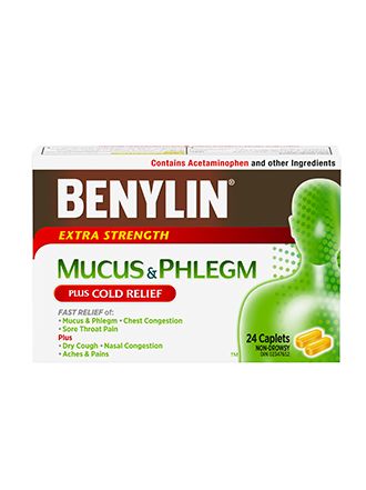 Benylin Extra Strength Mucus & Phlegm with Cold Relief, 24 Caplets