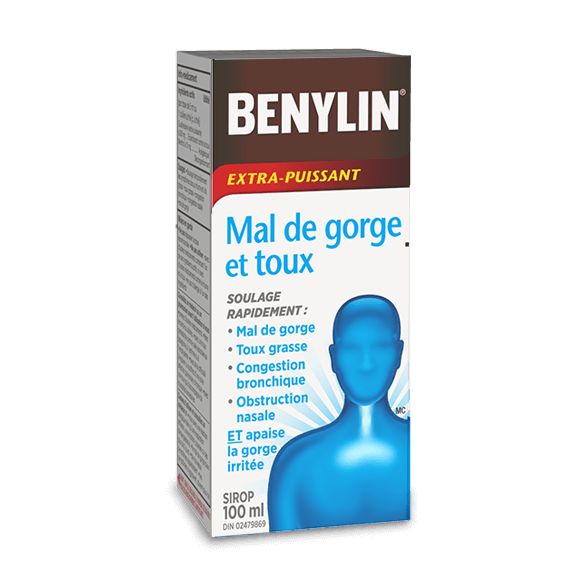 Sirop BENYLIN® Extra-puissant Mal de gorge et toux, 100 ml
