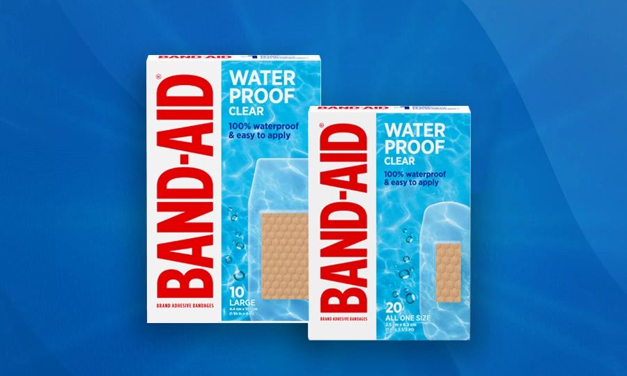 BAND-AID® Brand Waterproof Clear bandages