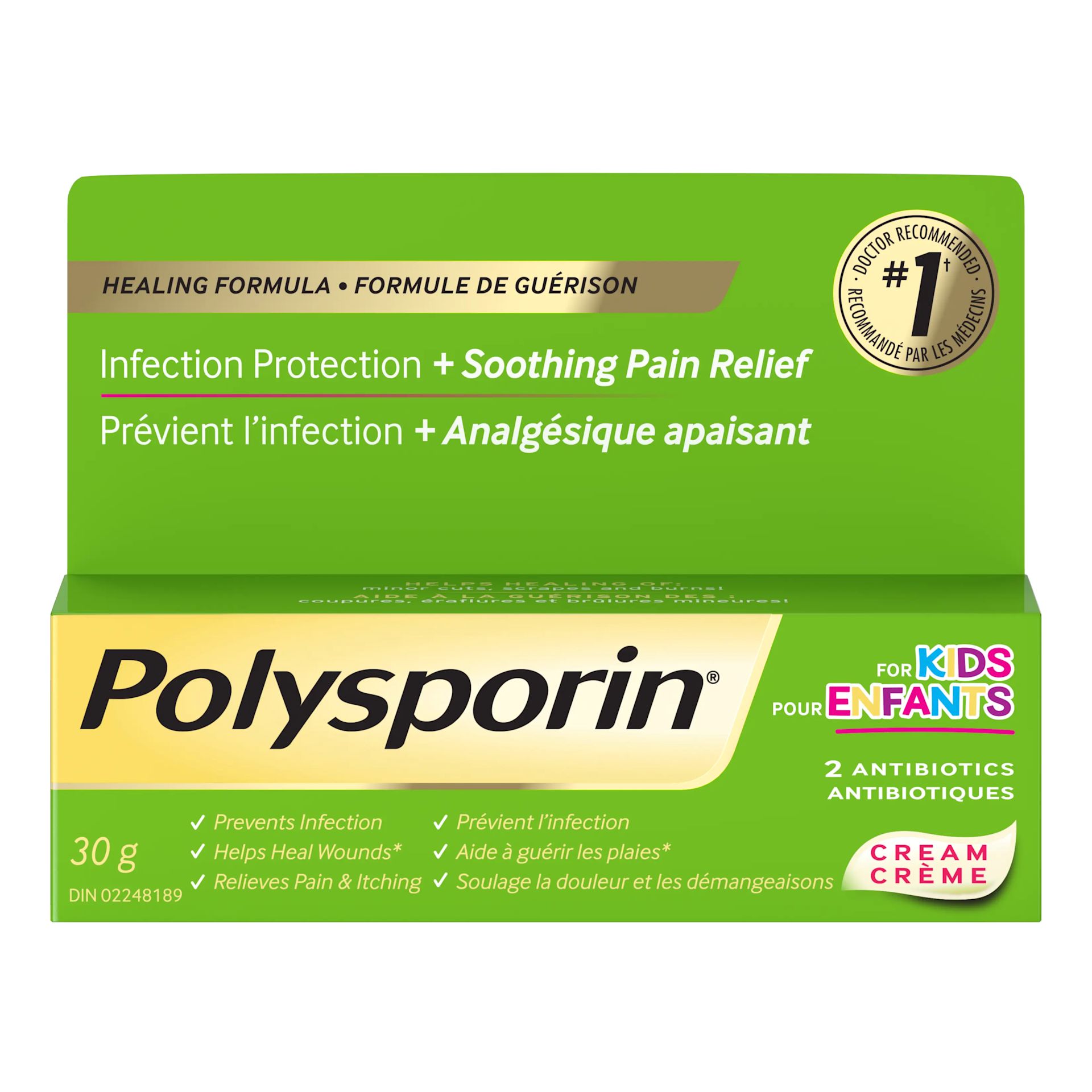 POLYSPORIN® Kids Cream HEAL-FAST® Formula Infection Protection + Soothing Pain Relief, 30g