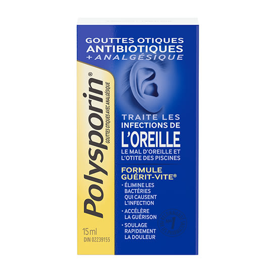 boîte de gouttes otiques polysporin + analgésique