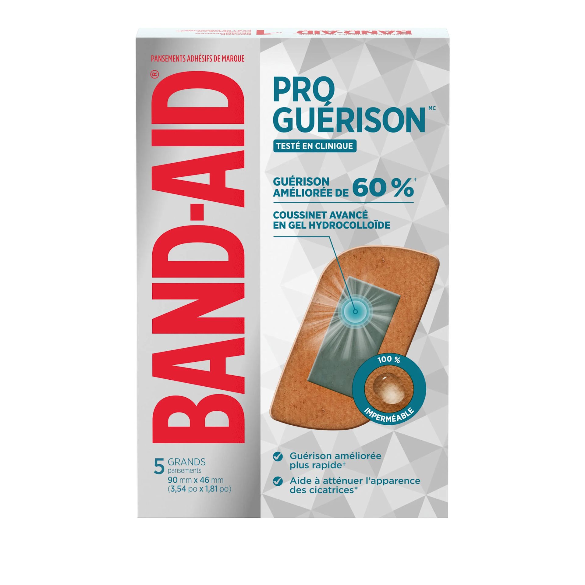 Pansements adhésifs BAND-AID® PRO GUÉRISONMC, grand format, 5 unités