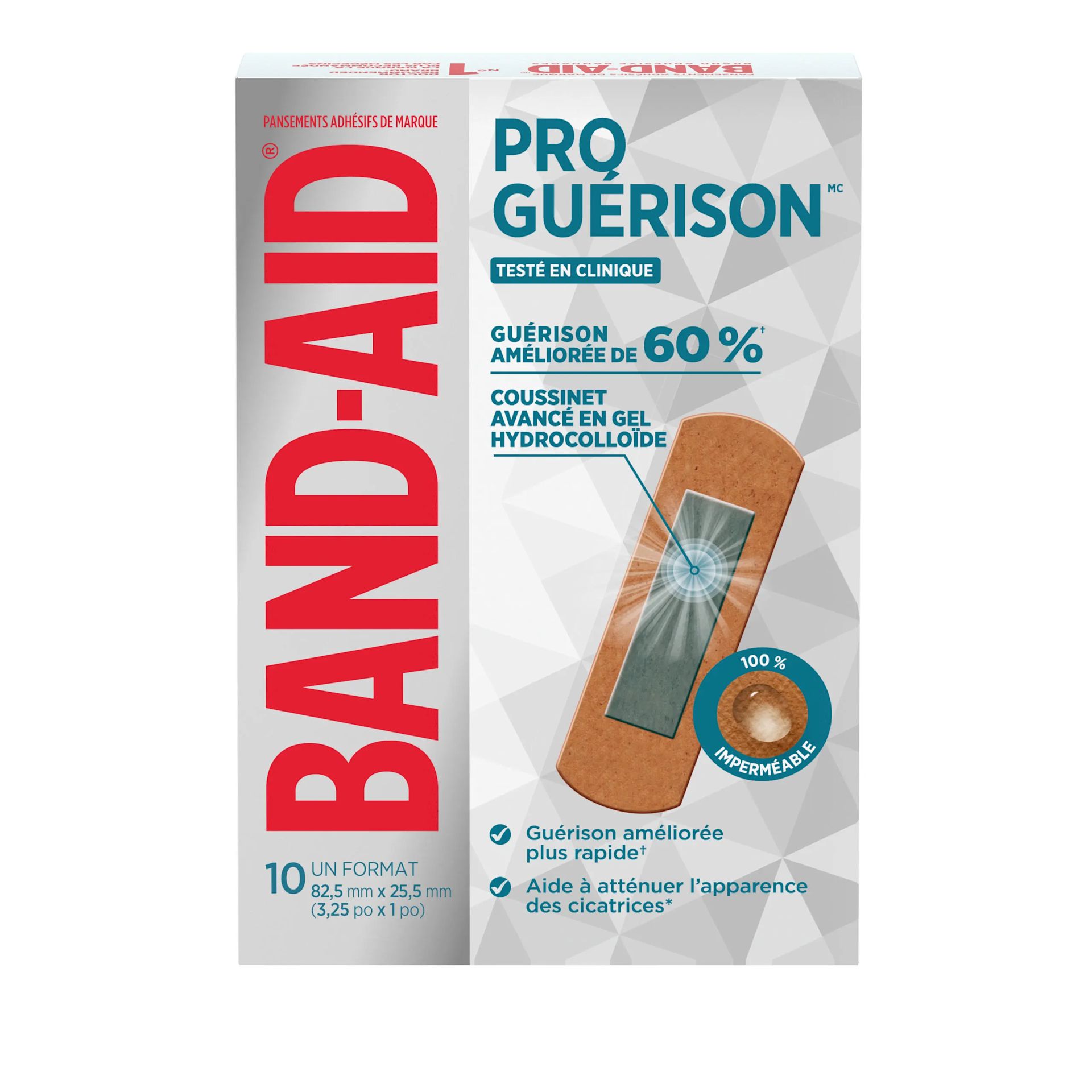 Pansements adhésifs BAND-AID® PRO GUÉRISON, format régulier, 10 unités