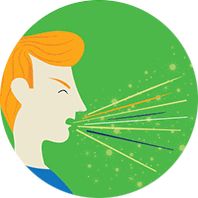Man sneezing because of pollen allergy