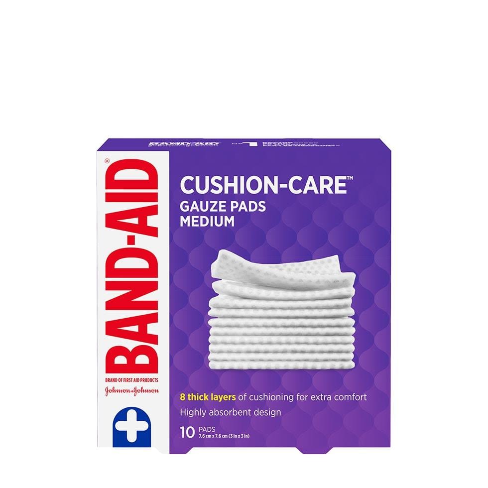 paquet de 10 compresses de gaze moyennes band-aid