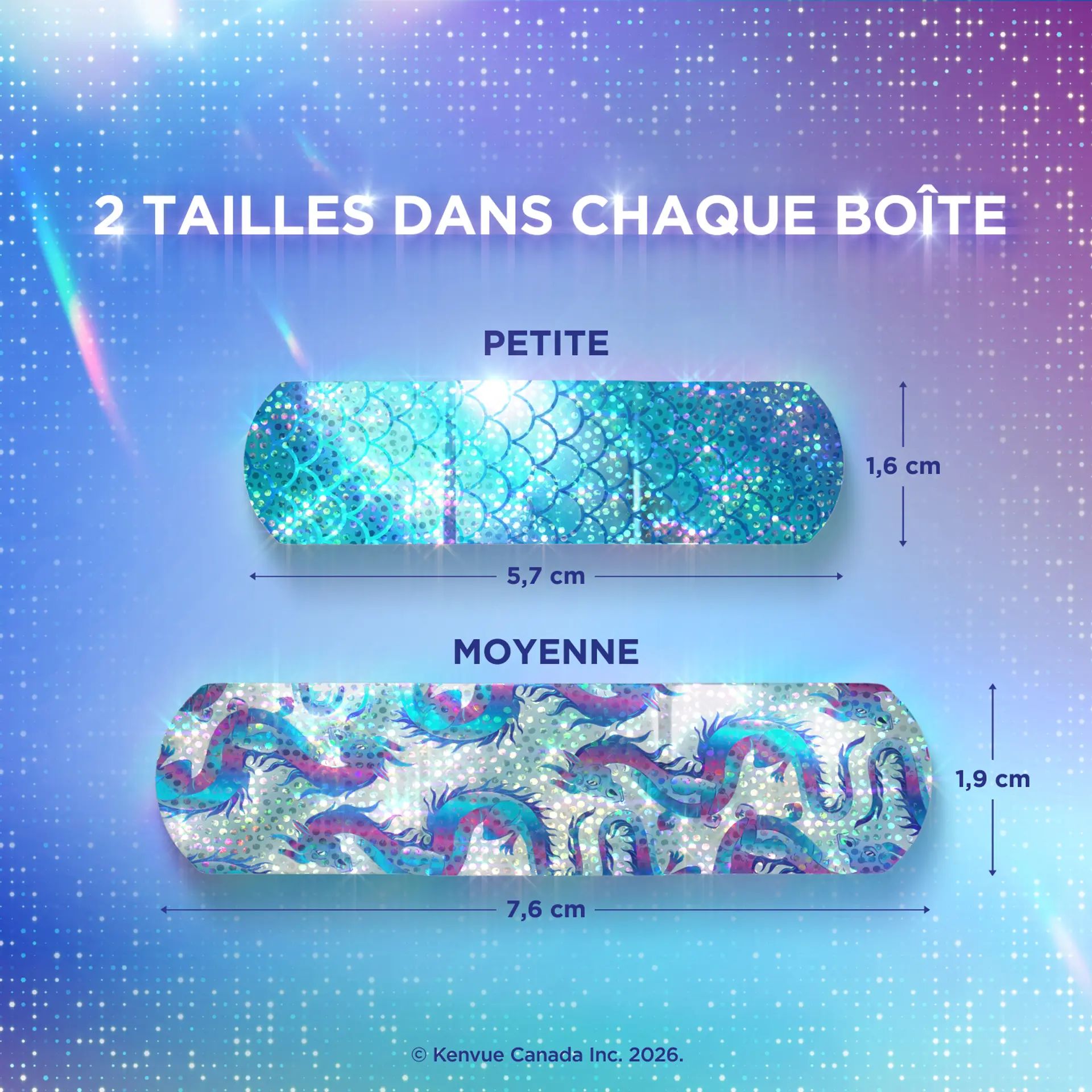Boîte de 40 pansements Magic Shimmer de marque BAND-AID
