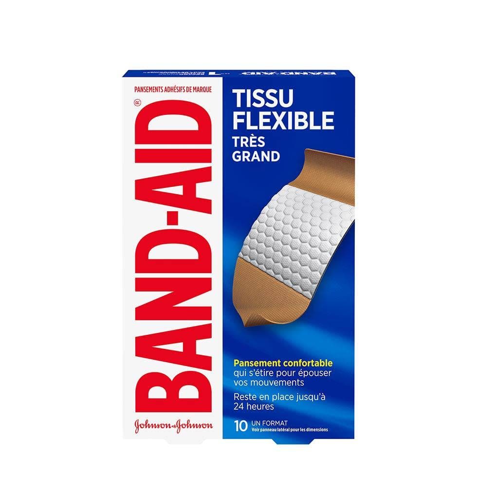 paquet de très grands pansements band-aid en tissu flexible