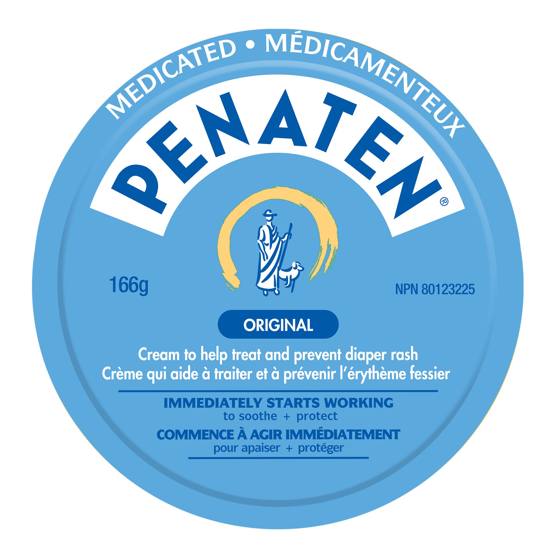 Front shot of PENATEN® Original Medicated Diaper Rash Cream Product, 166g