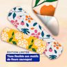 Trois pansements adhésifs de marque BAND-AID®, avec la mention « Édition limitée, pansements en tissu flexible à motifs amusants de fleurs sauvages » 