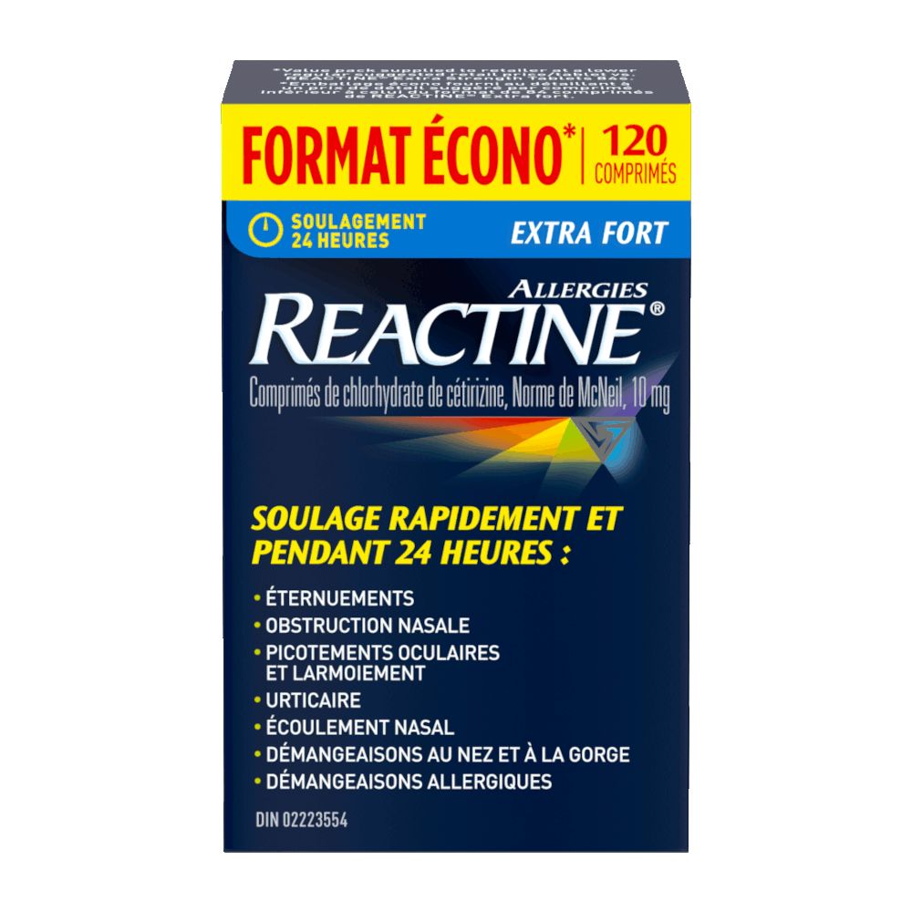 Reactine Extra Fort soulage rapidement et pendant 24 heures