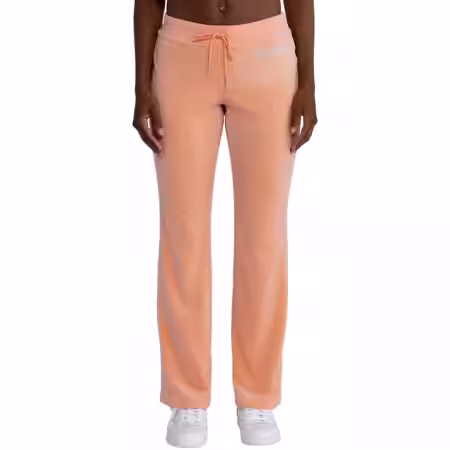 Peach Orange Big Bling Velour Track Pants