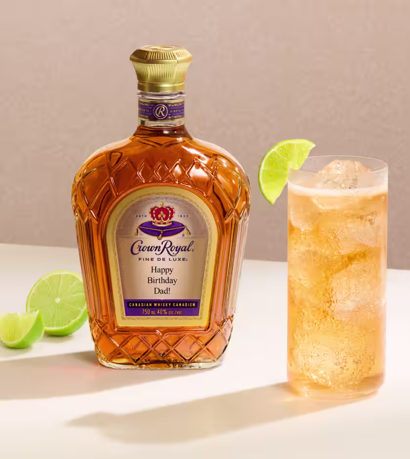 Crown Royal Bottle with Collins glass