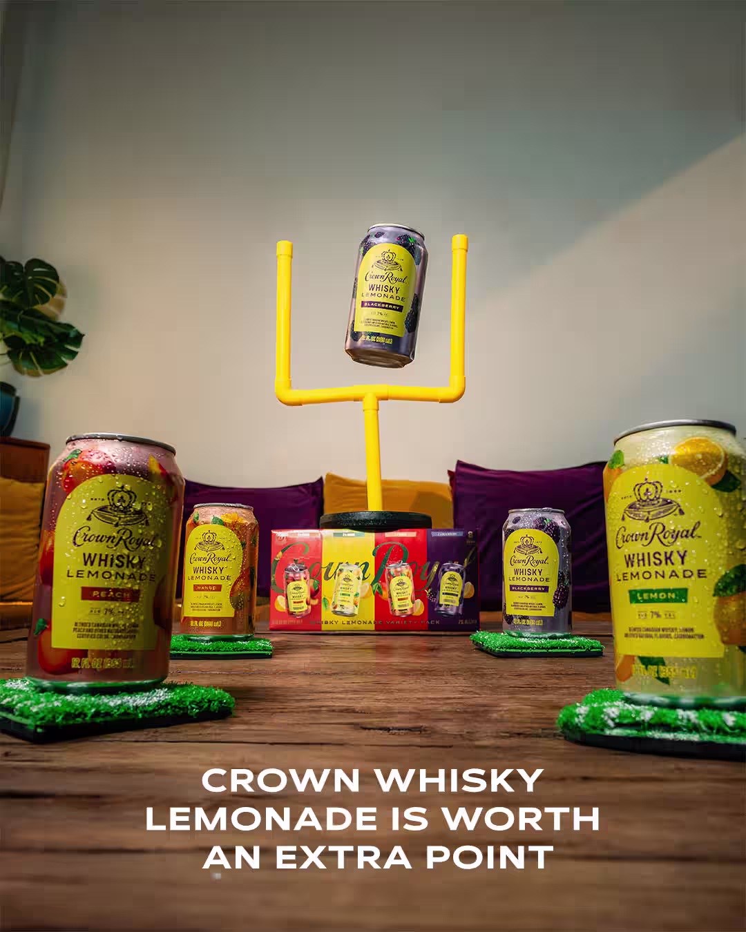 Crown Whisky Lemonade on a table