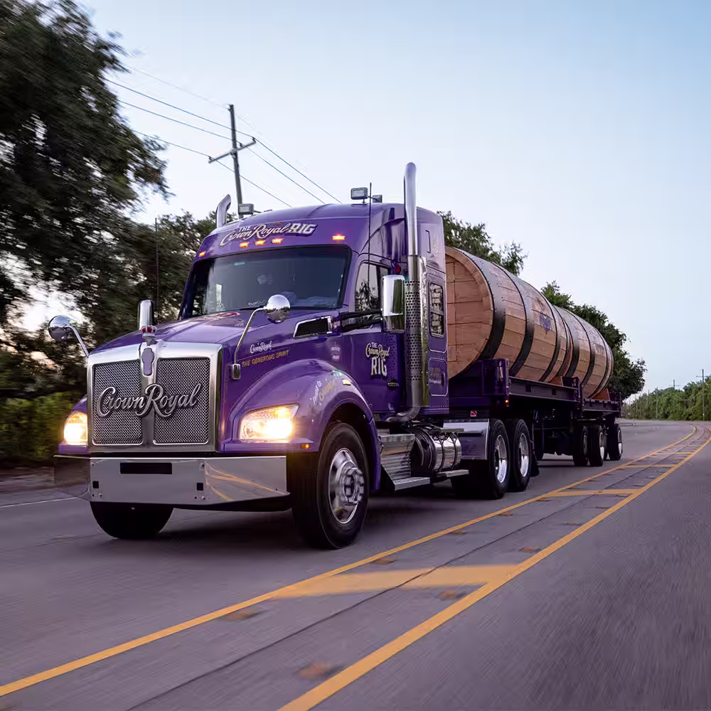 The Crown Royal Rig driving on a highway