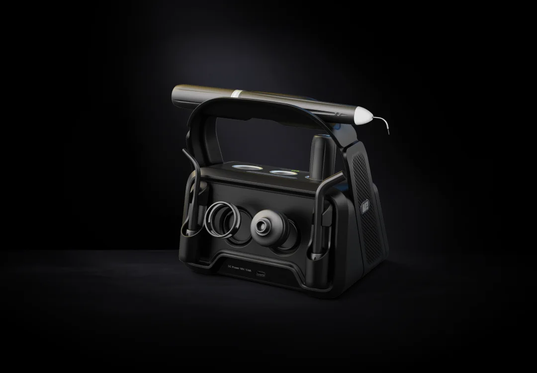 Gemini Nova laser base with wand and adapters stored in the back