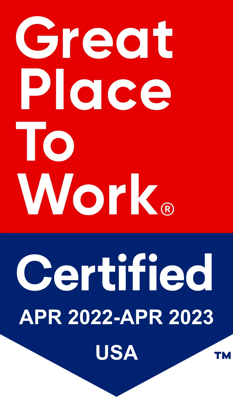 Great Place to Work Certified Award 2021