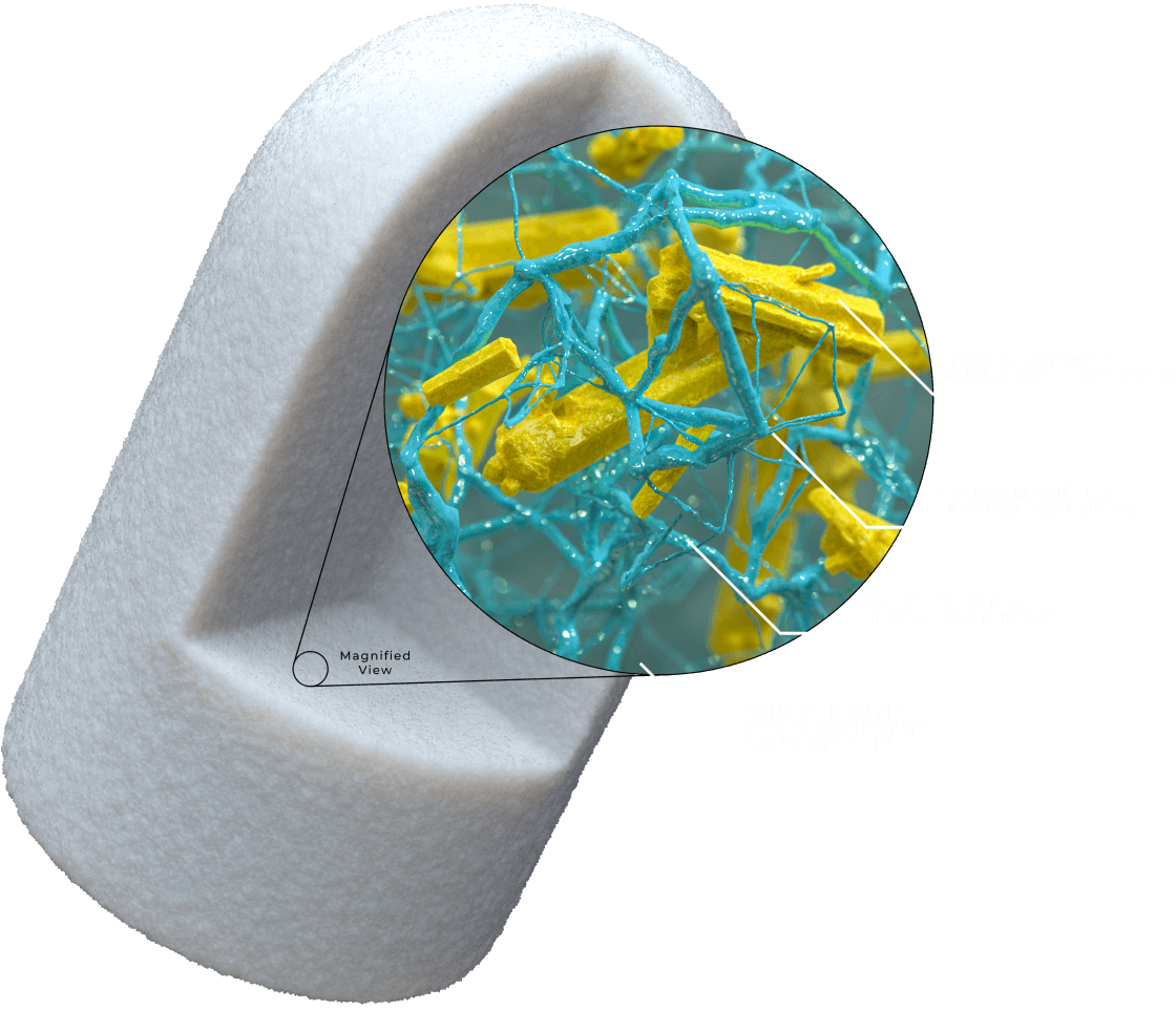 OsteoGen microscopic closeup