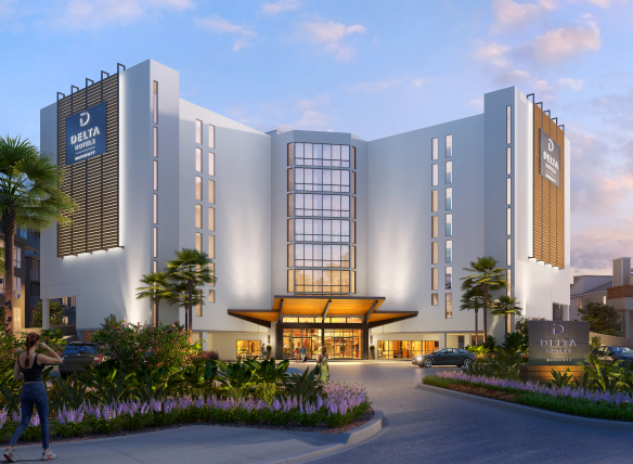 Image of the outside of Delta by Marriott Virginia Beach Bayfront Suites