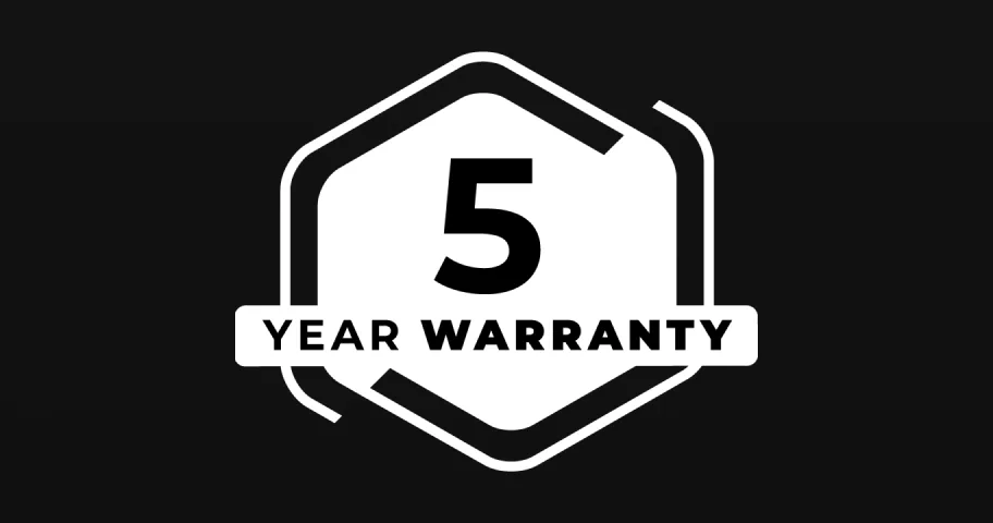 5-year warranty badge