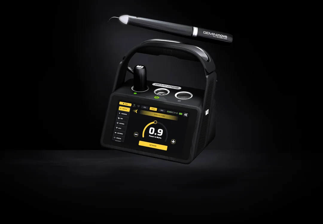 Gemini Nova laser base with cordless wand floating above it