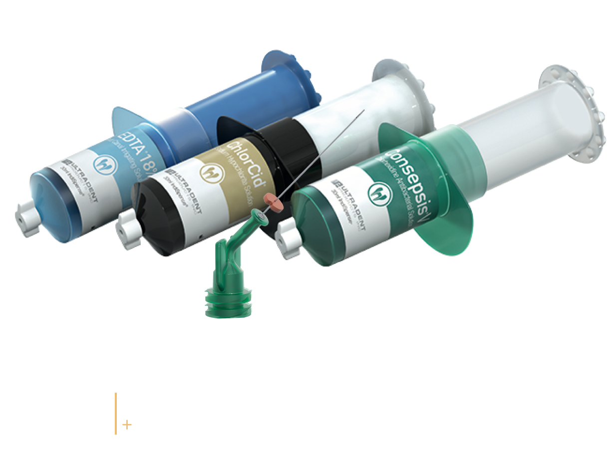 ChlorCid, Consepsis and EDTA solutions + NaviTip Double Sideport Irrigator Tip