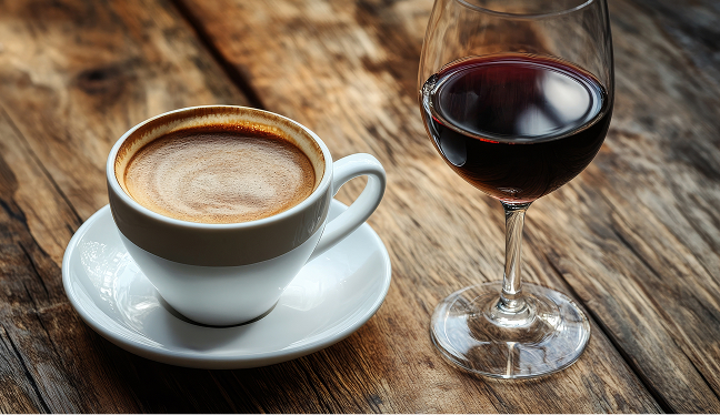 Coffee and red wine