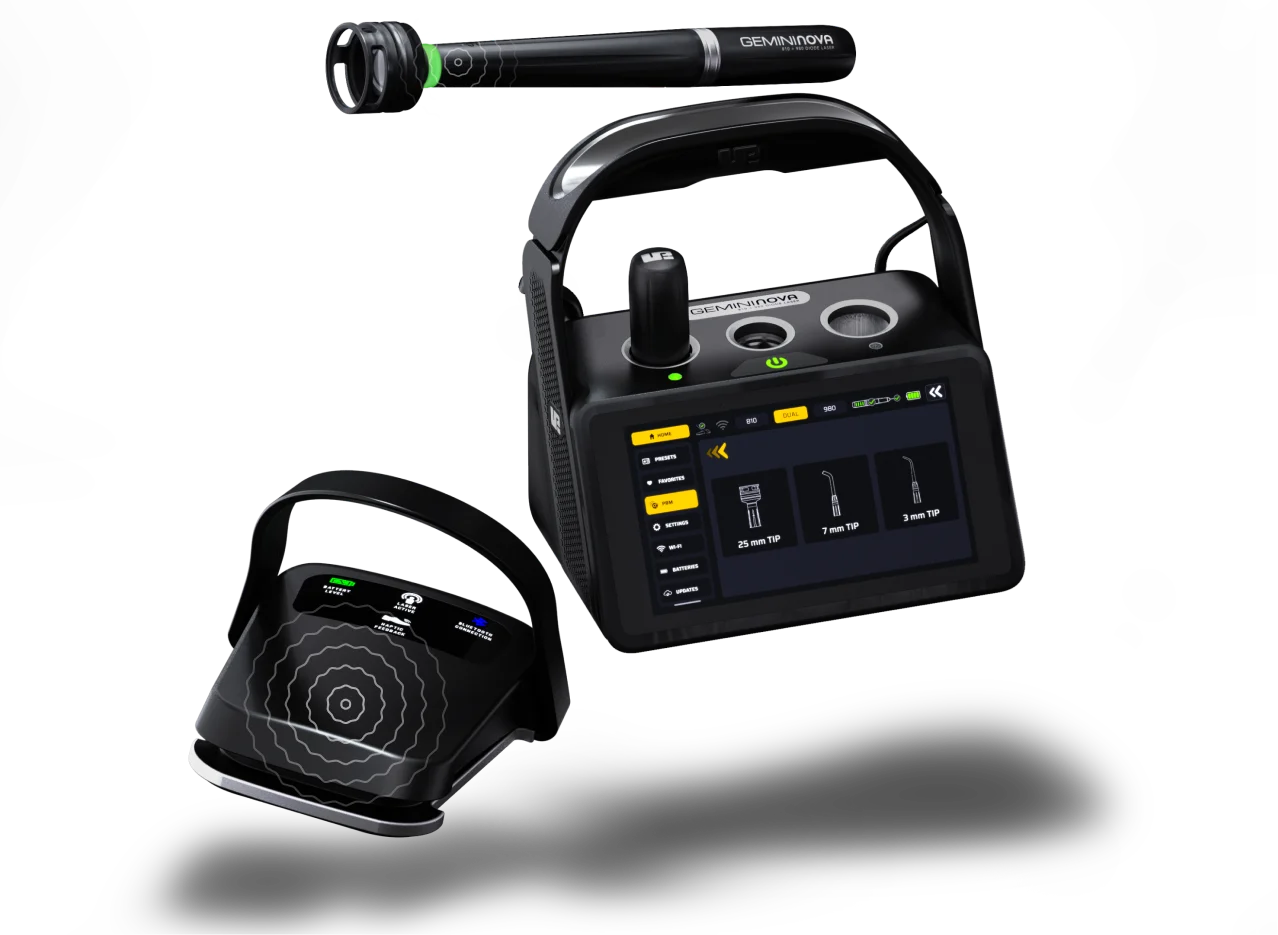 Gemini Nova PBM haptic feedback wand and foot pedal