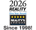Award - 2026 Reality Five Star Award Since 1998