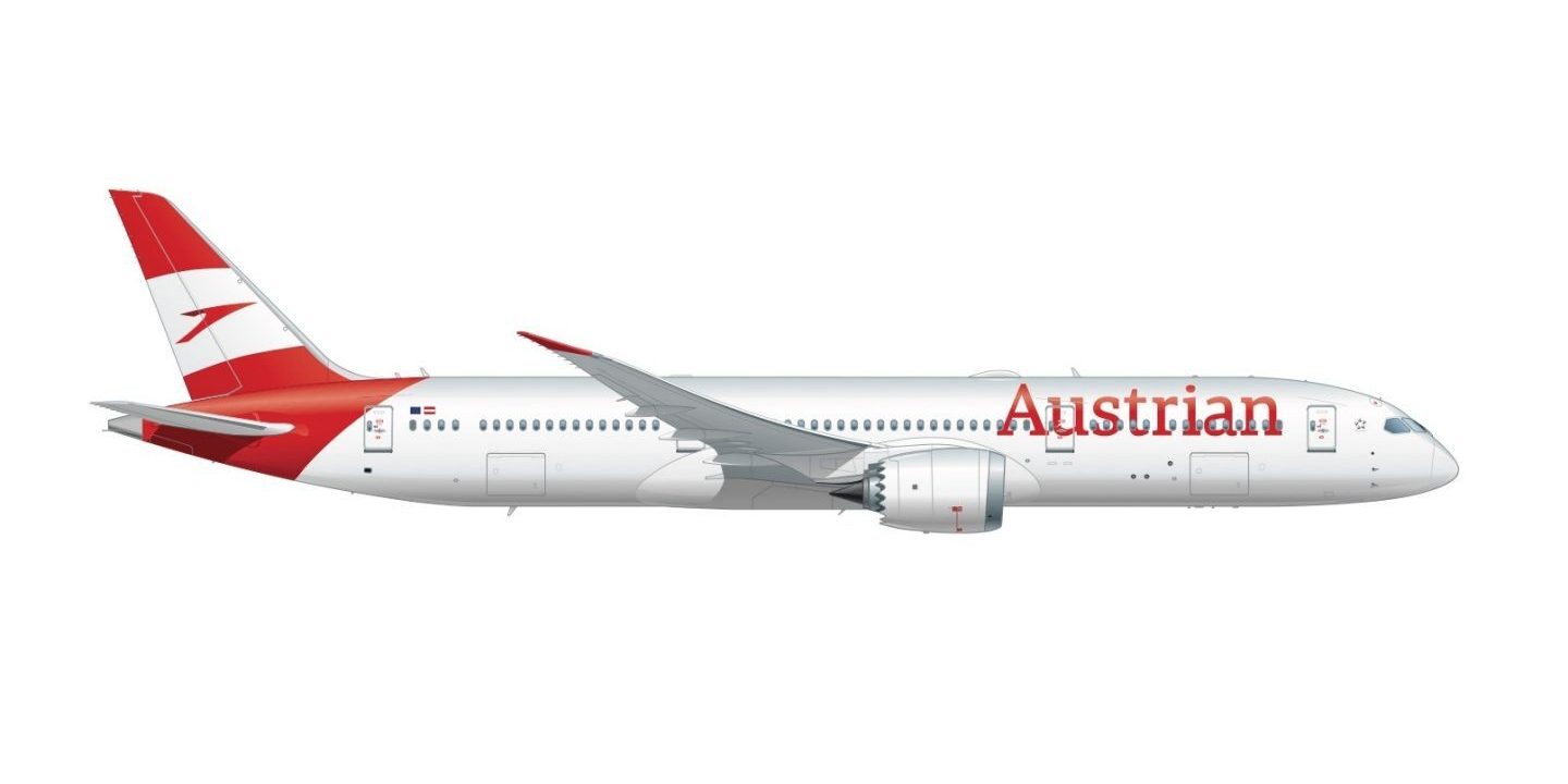 Außenansicht Austrian Airlines Flugzeug