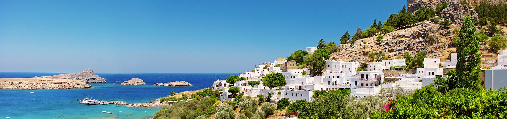 Panoramablick auf das Meer in Rhodos, Griechenland
