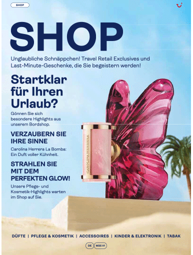 Cover vom TUI fly Bordshop Katalog Winter 2025/2026