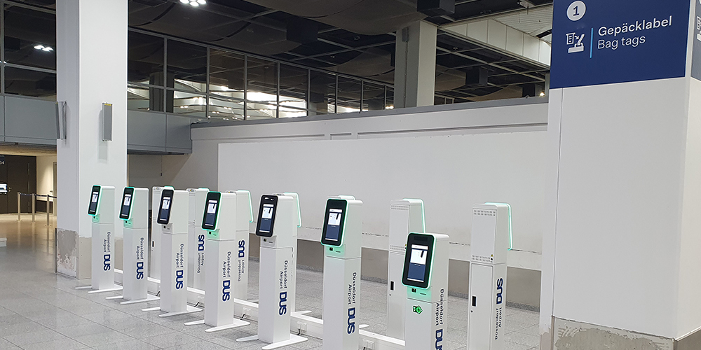 Self Service Bag Drop-off Terminals am Flughafen Düsseldorf