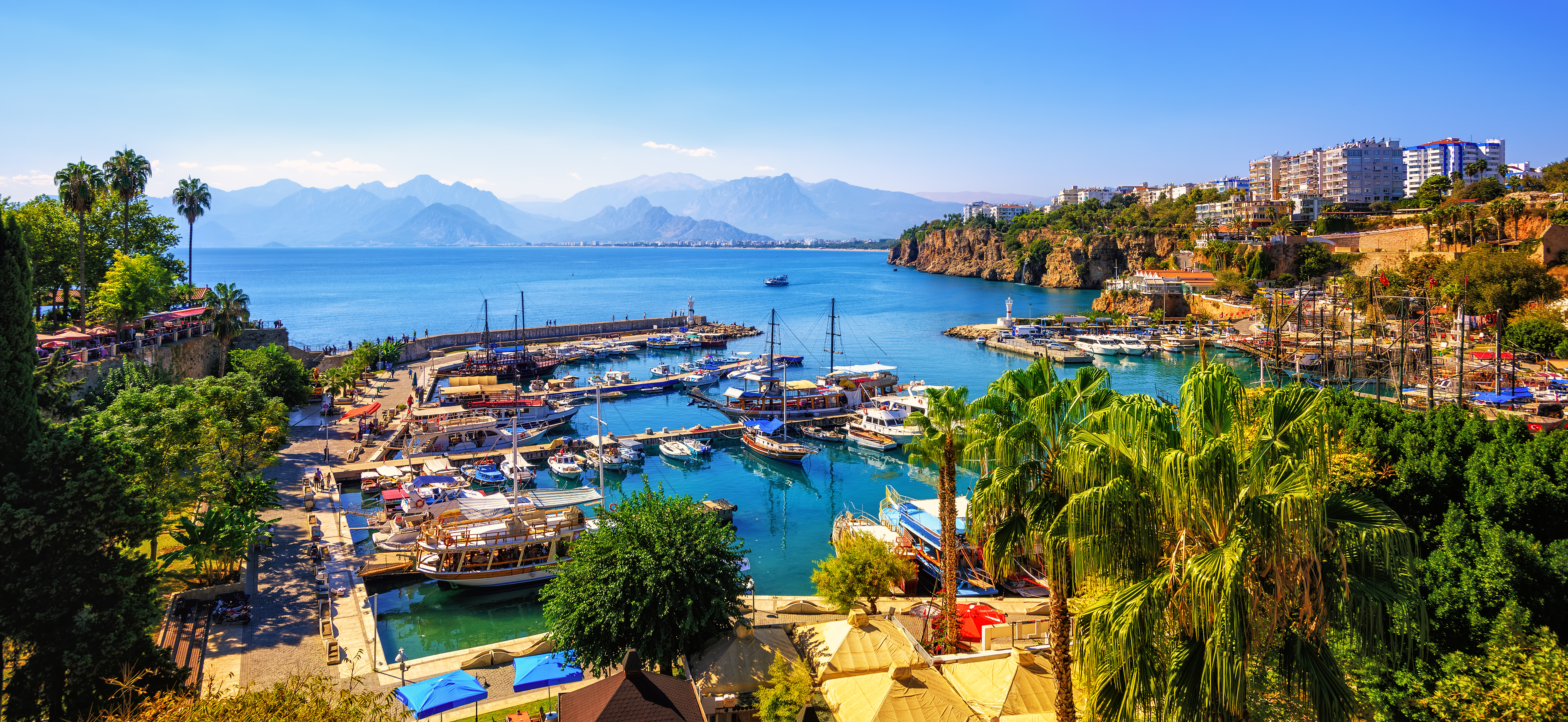 antalya hafen berge meer