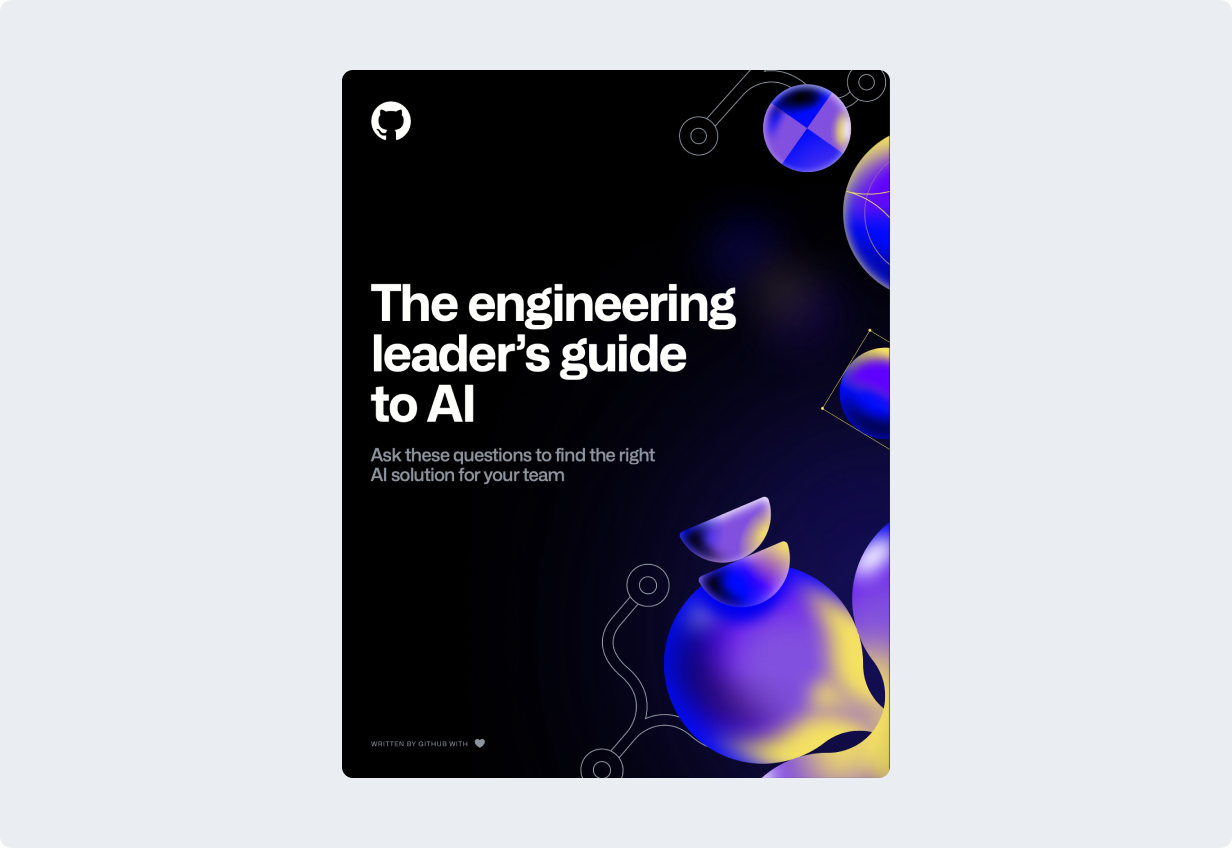 Cover page for ebook titled "The engineering leader’s guide to AI"