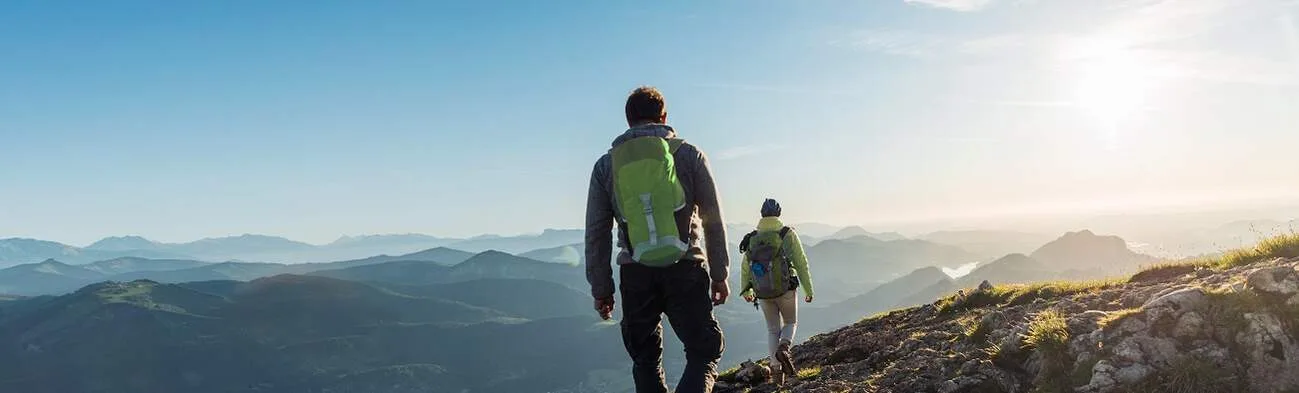 People hiking on a mountain 